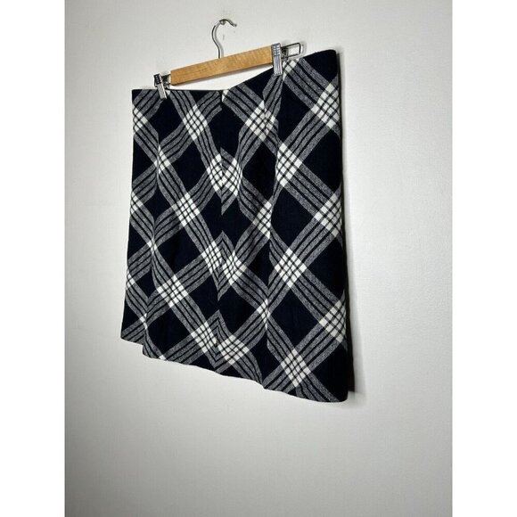 Talbots Women Black Buffalo Plaid Checkered Pencil Skirt Wool Blend Size 12 - Picture 3 of 10
